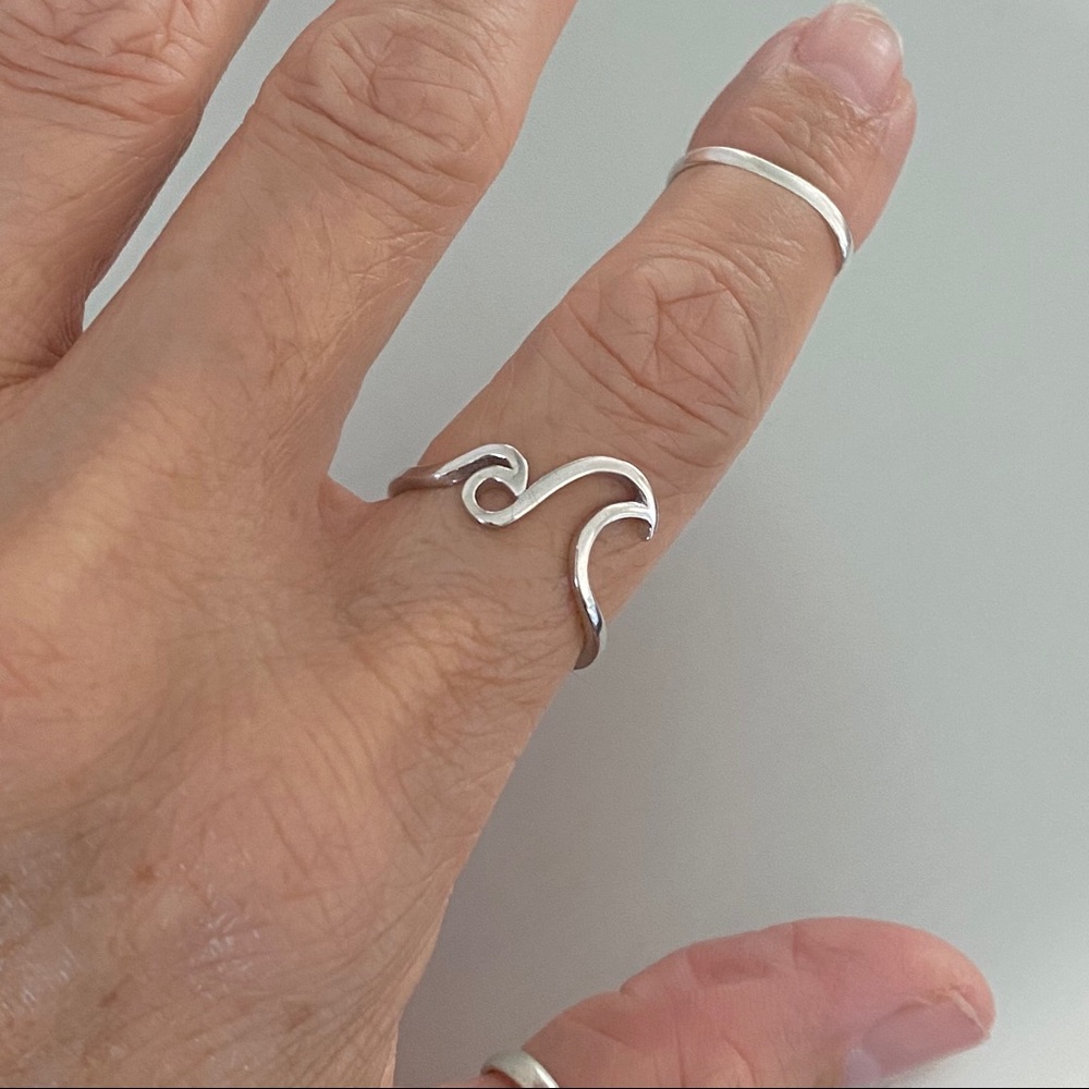 Sterling Silver Double Waves Ring - image 3